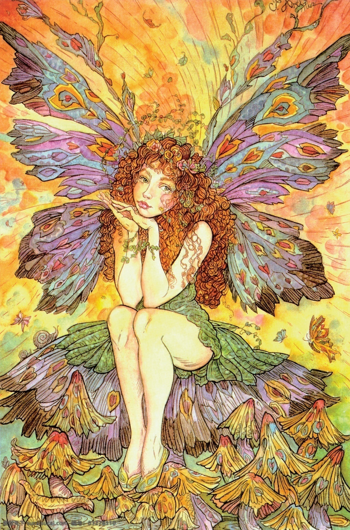 插画 插图 翅膀 动漫 绘画书法 经典 美女 欧洲 美丽 仙女 设计素材 模板下载 美丽的仙女 神话 童话 炫 现代 文化艺术