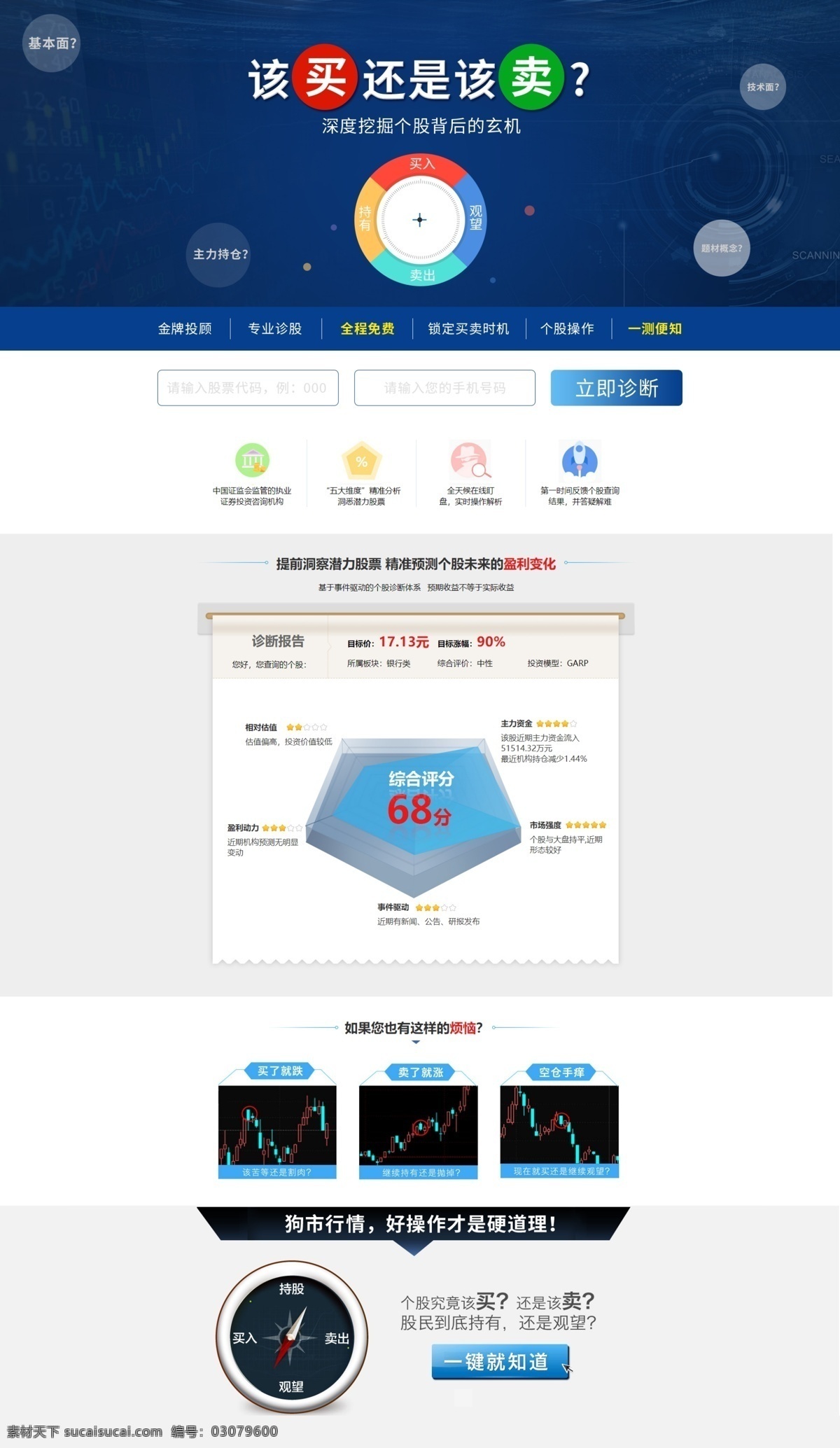 诊 股 形式 落地 页 金融 股票 罗盘 数据分析 首页模板 诊股 落地页设计 收益