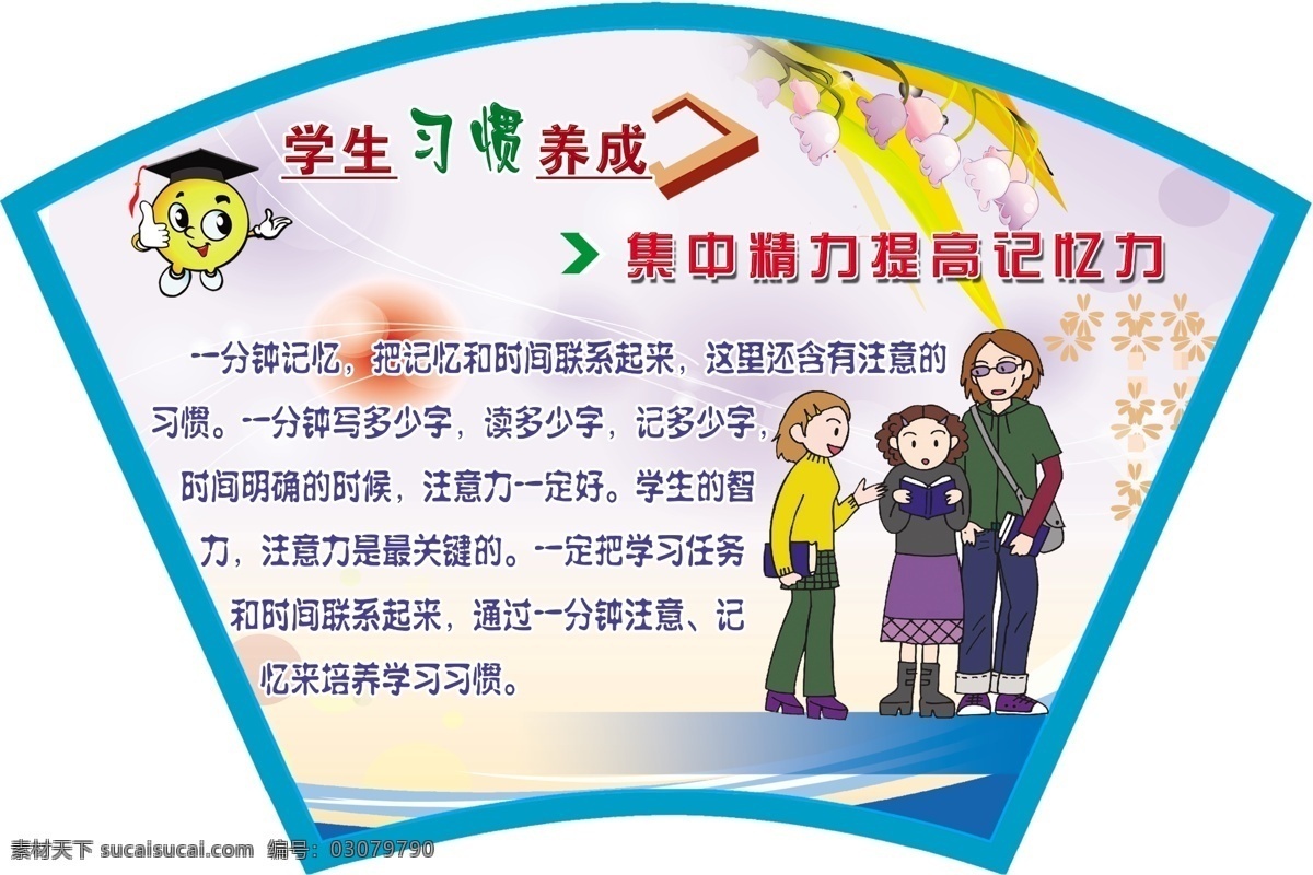 学校展板 小学生习惯 学校 学习好 方法 好习惯 学校文化 校园文化 集中精神 提高记忆力 展板模板 广告设计模板 源文件