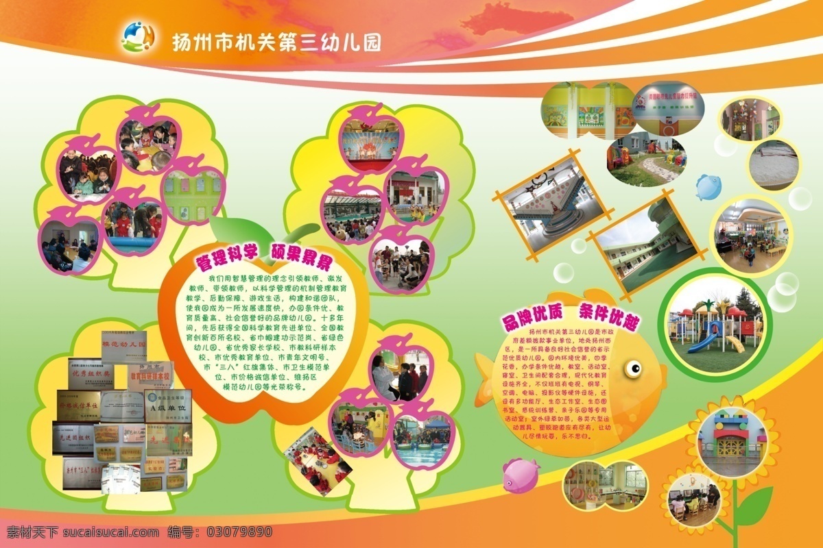 幼儿园 活动 展板 小学 学校 宣传 版面 可爱 卡通 版式 照片墙 苹果 奖章 鱼 花 葵花 泡泡 展板模板 广告设计模板 源文件
