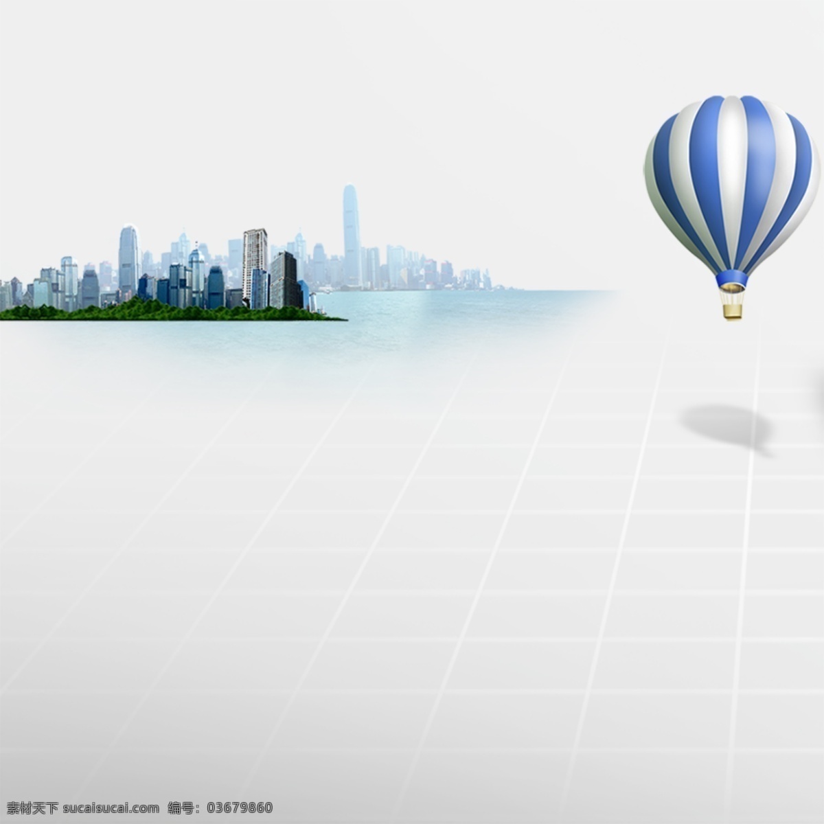 简约创意背景 热气球 简约背景 创意背景 建筑 白色