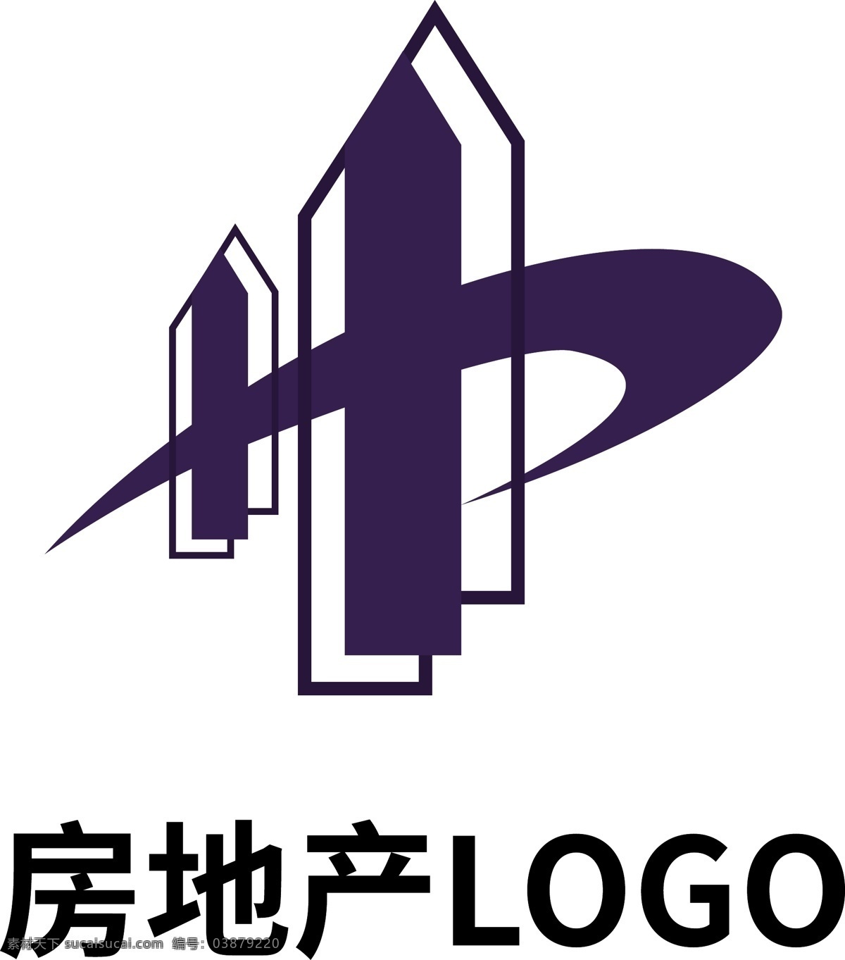 蓝色 房地产 企业 logo 标识