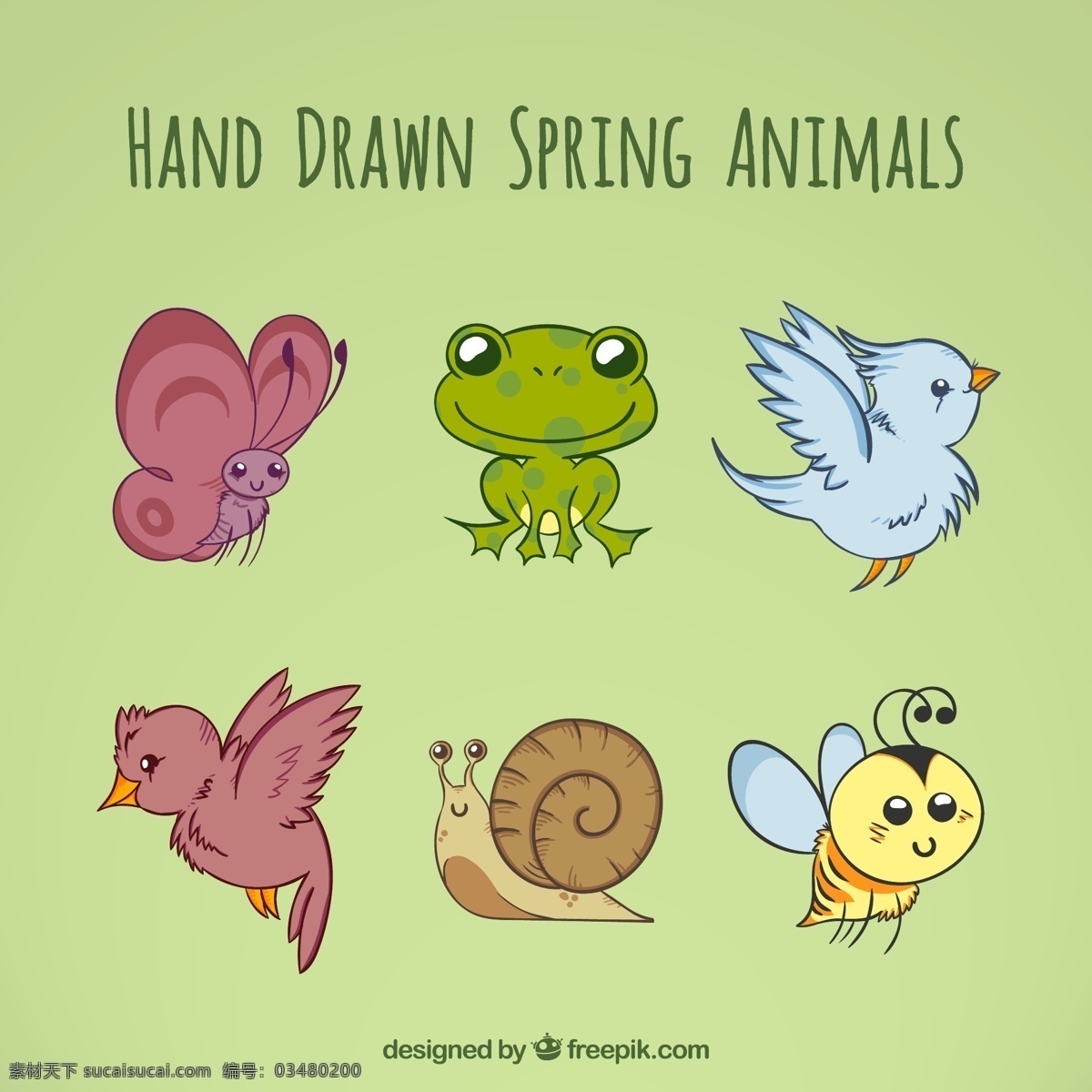 手绘自然动物 蝴蝶 自然 动物 春天 绘制 可爱 蜜蜂 绘图 搞笑 青蛙 蜗牛 抽纱 野生 尼斯 素描