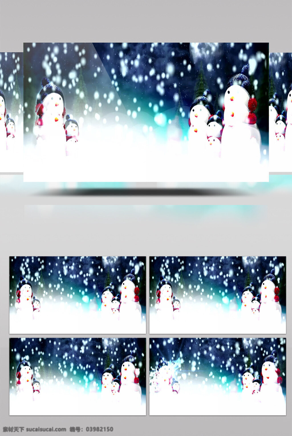 雪人视频素材 白色雪夜 唯美白色 烂漫背景 美丽景色 美景动态背景 高质量 背景 好看背景素材