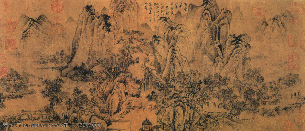 春山图 中国名画 古画 文化艺术 绘画书法 设计图库