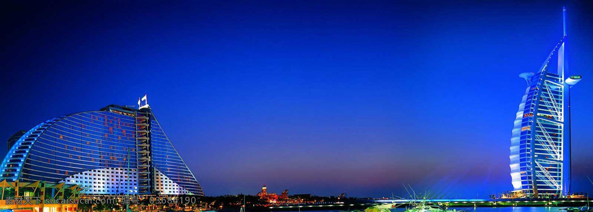 迪拜 建筑 banner 创意设计 蓝色