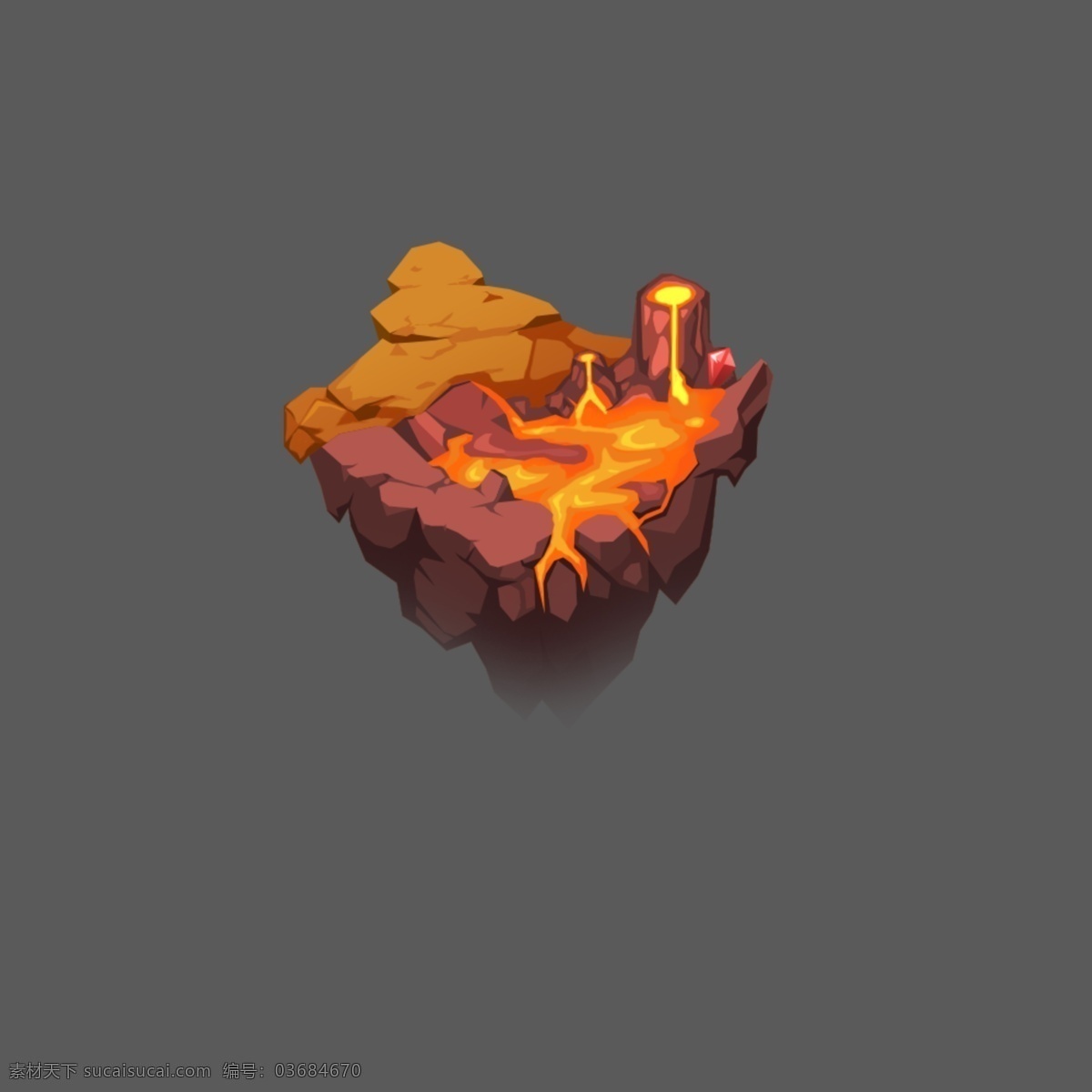 手绘火山 游戏 手绘 火山 材质