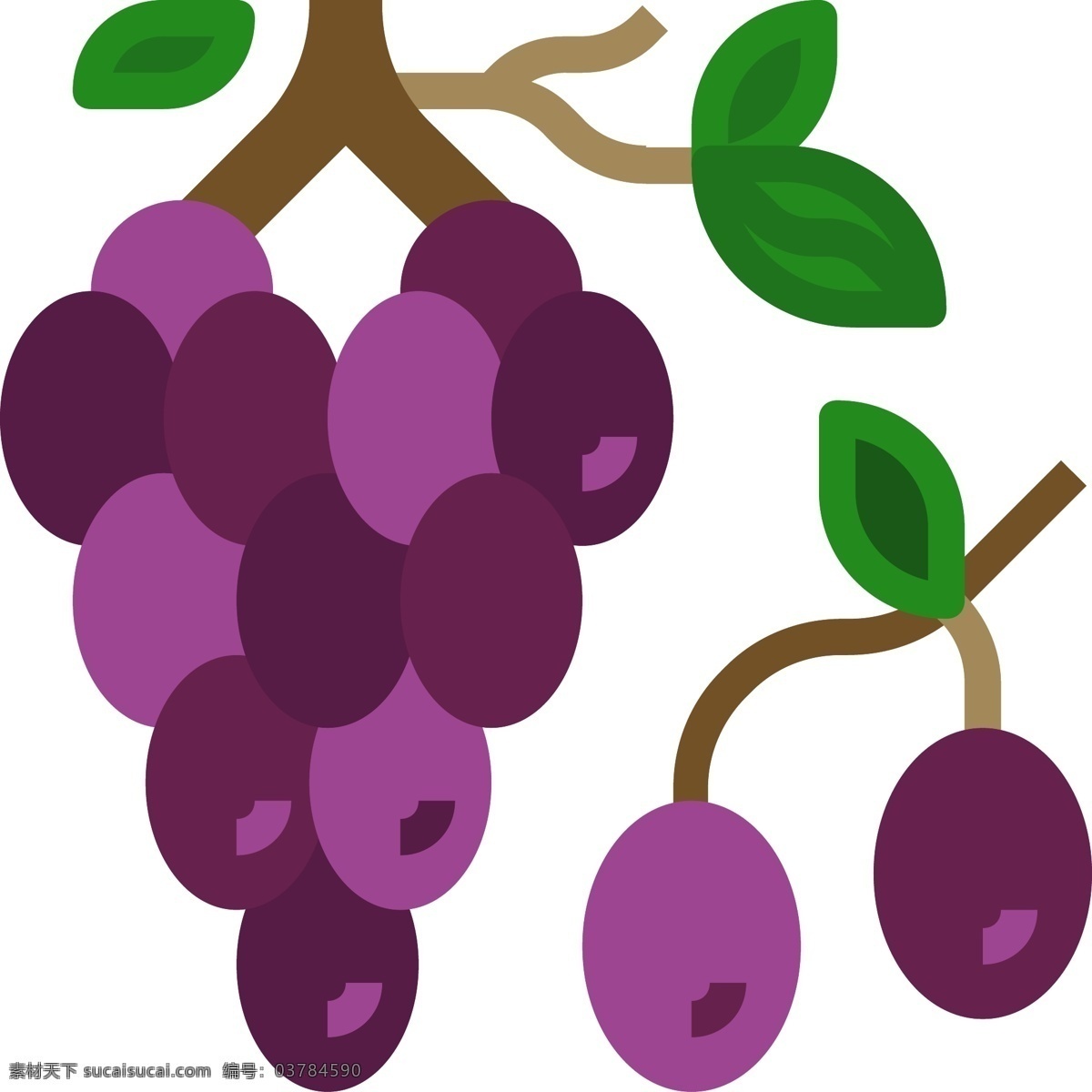 夏季 葡萄 切面 图标 夏天 蔬果 蔬菜 水果 卡通矢量图 插画 图标png 好吃的蔬果