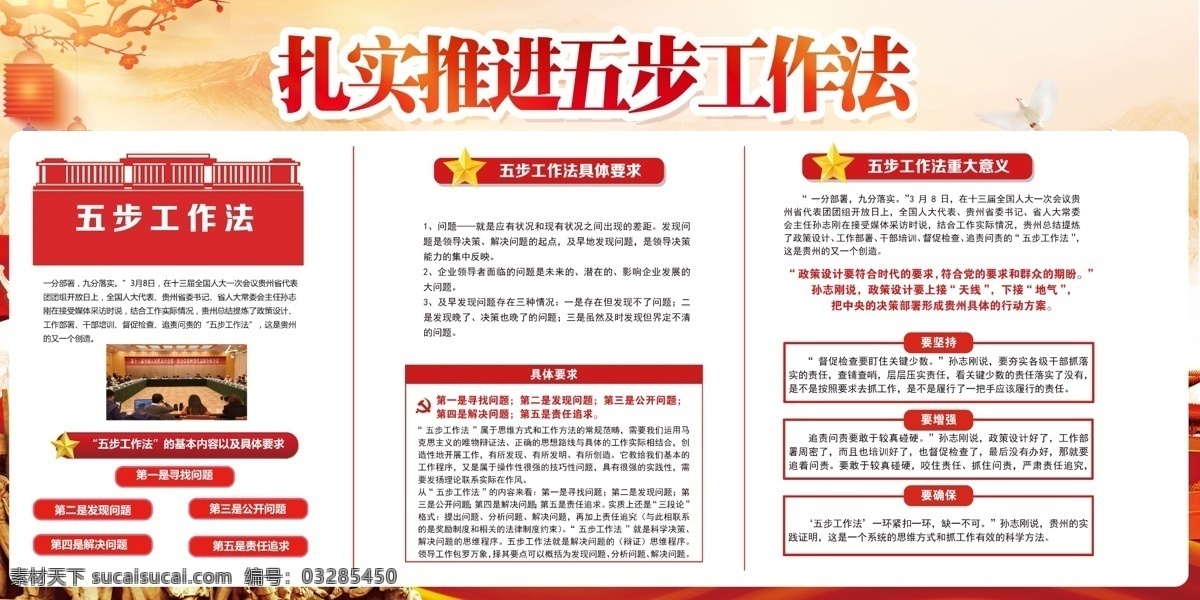 扎实 推进 五 步 工作法 展板 模板 广告 展板背景 免费 免费模板 平面素材 背景 党政 党员 标语 政府 宣传栏 党建党政 宣传背景 反腐 倡廉 人民的名义 创造新生活 中国梦 党建 党建宣传 宣传展板