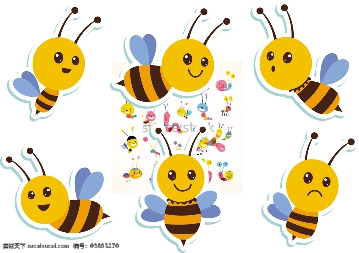 卡通小蜜蜂 卡通动物 卡通形象 可爱动物 拟人化