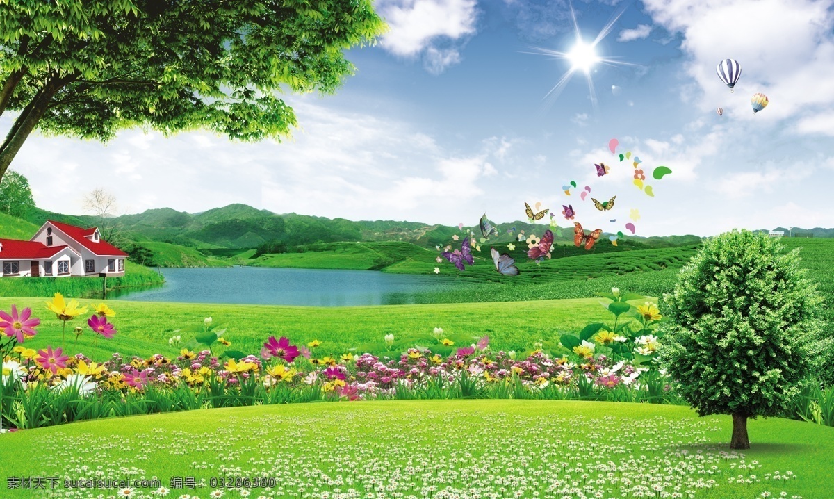 绿色环保 绿色背景 环保 环保背景 绿色环保背景 生态背景 绿色生态 生态环保 环保图片 环保海报 保护环境 爱护环境 环保展板 绿色清爽 绿色清新 绿蕴 春天背景 春天素材 自然背景 自然风景 大自然 原生态 蓝天 白云 鲜花 草地 树小溪 大树 花丛 屋子 蝴蝶 阳光 清新背景 绿化 底纹边框 背景底纹