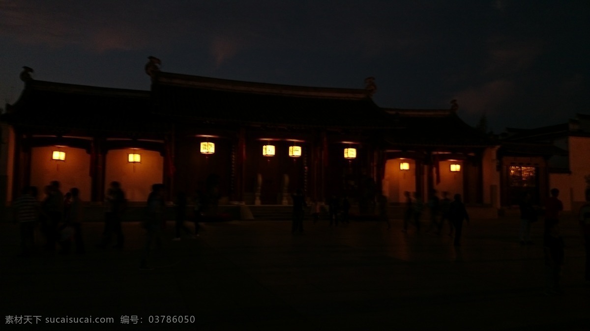 徽州府衙夜景 夜景 古城 徽州古城 灯笼 恐怖 鬼屋 黄山 自然景观 建筑景观