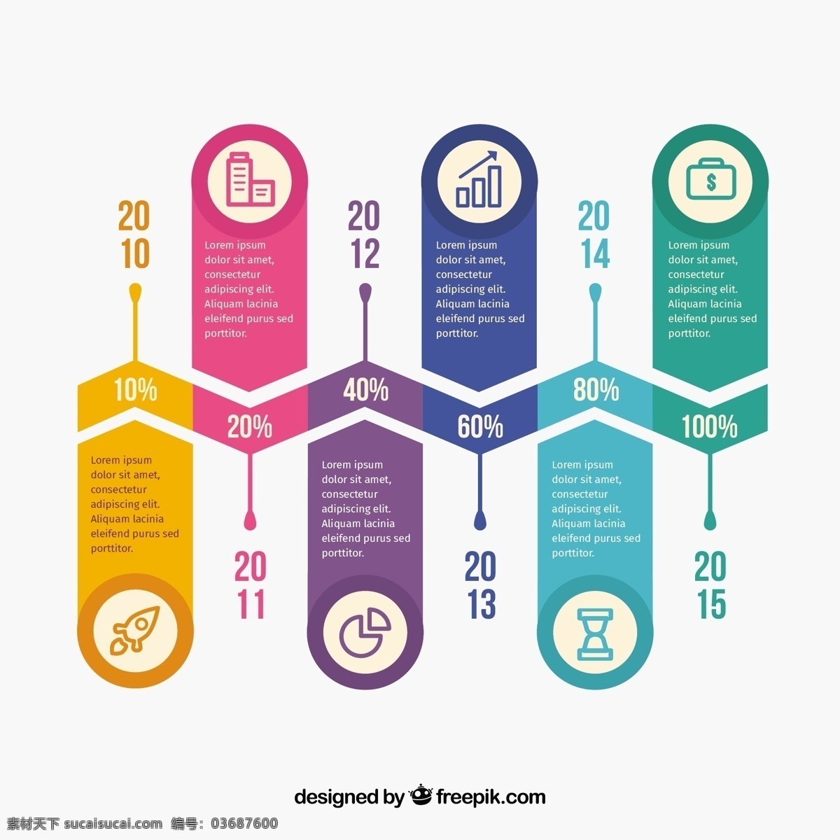 锯齿 线 图表 丰富多彩 模板 业务 营销 时间表 丰富多彩的 平坦的 流程 信息图表模板 数据 信息 平面设计 步骤 商业图表 图形