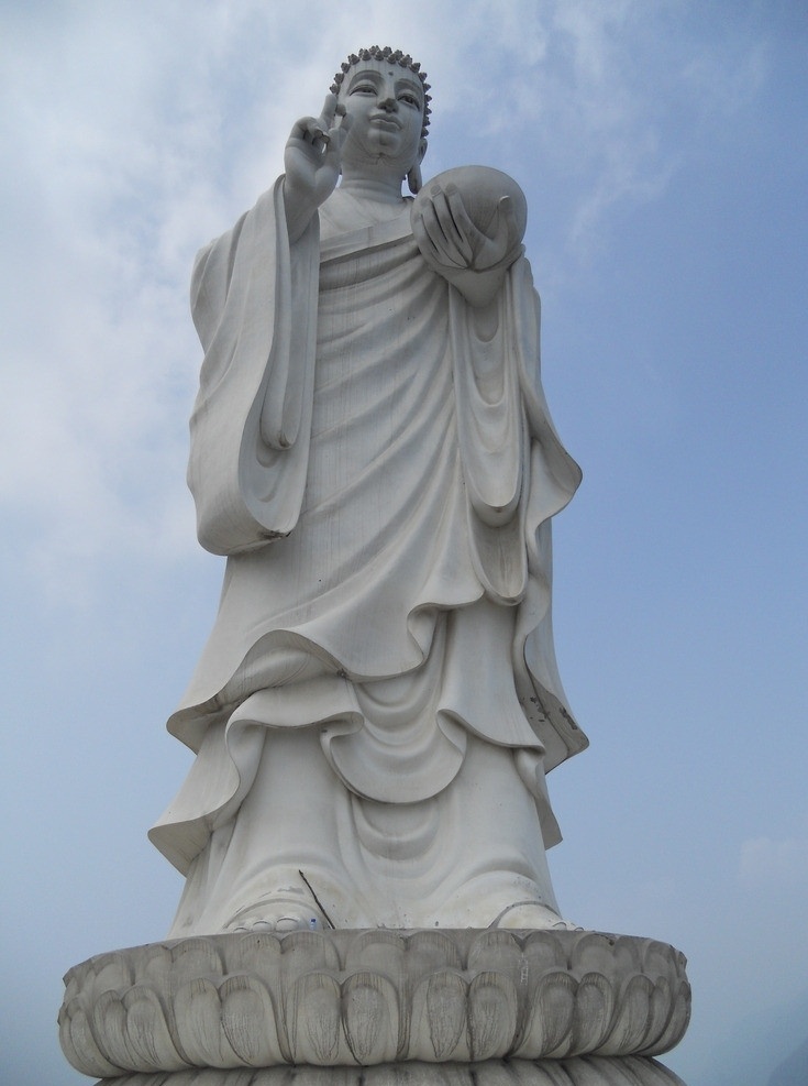 药王谷大佛 蓝天 白色大佛 药王谷 雕塑 建筑园林