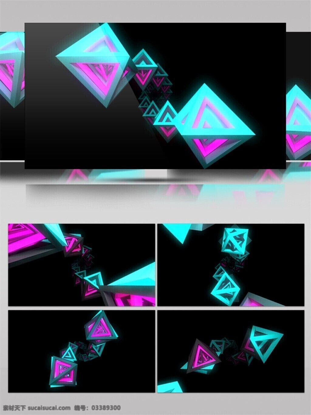 几何 三角 光 视频 动态抽象 高清视频素材 特效视频素材 唯美炫光 炫光三角形