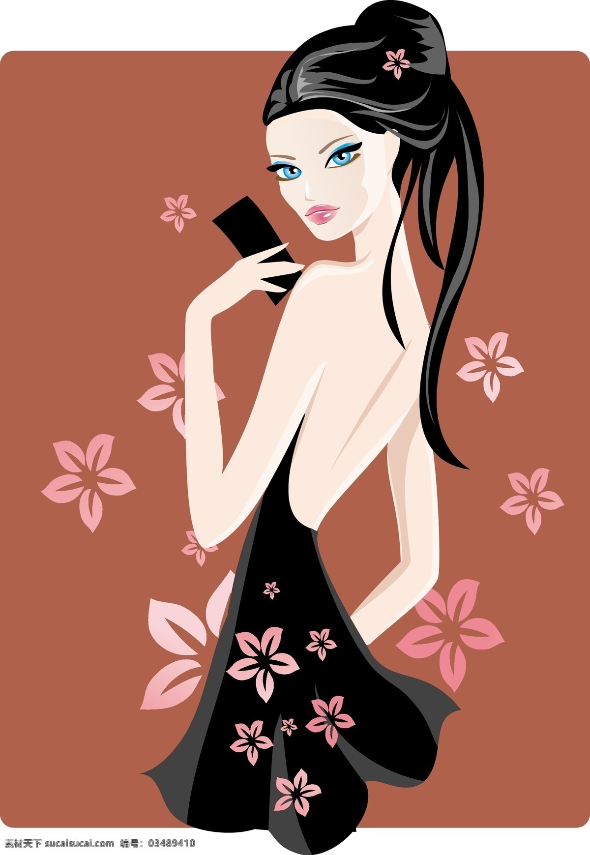卡通美女 插画 卡通 美丽的女人 矢量图 其他矢量图