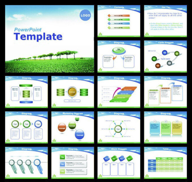 农业 powerpoint 模板下载 图表 模版 环保 模板
