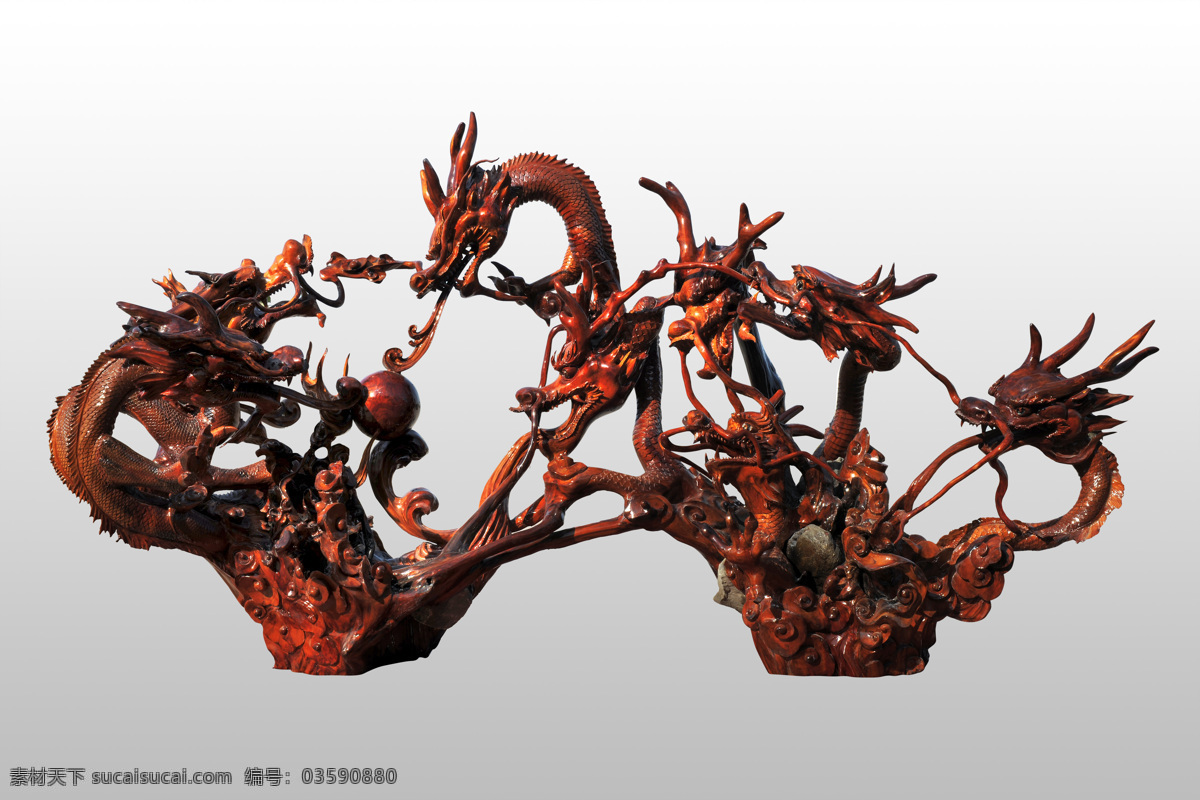九龙戏珠 龙珠 木雕 红木 木雕工艺 传统文化 文化艺术