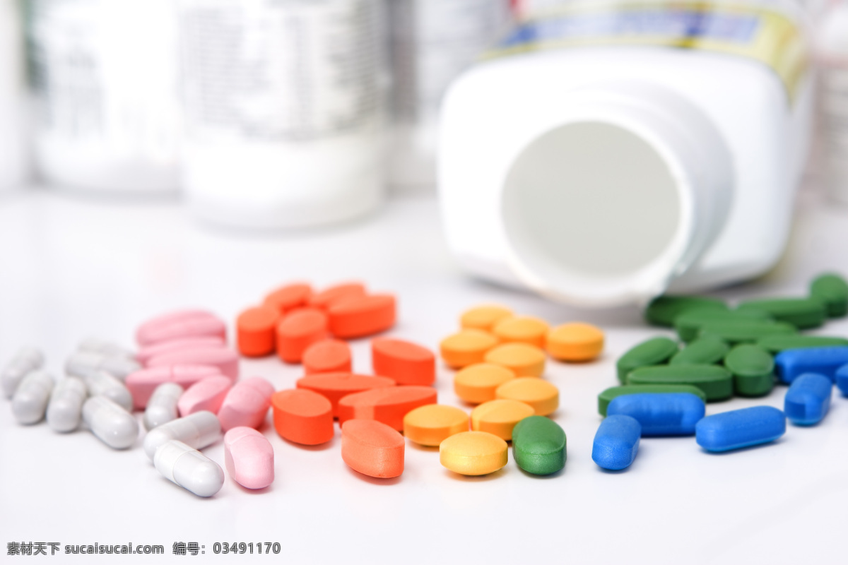 各种 药片 生病 吃药 药丸 各种颜色 盒子 医疗护理 现代科技