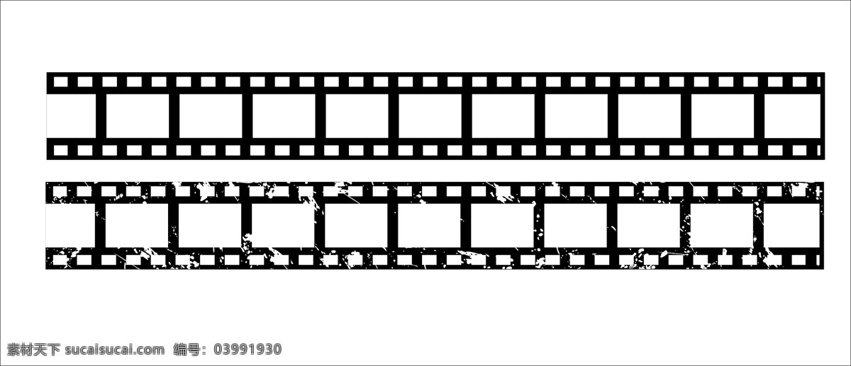 胶片矢量素材 电影 胶片 黑白 矢量素材 设计素材 手绘