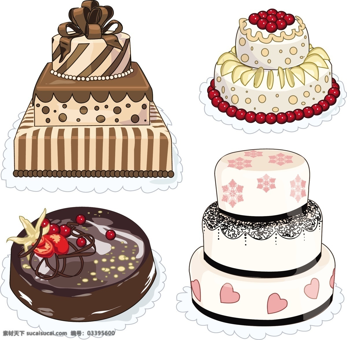 矢量小蛋糕 精美蛋糕 蛋糕素材 西式蛋糕 樱桃蛋糕 巧克力蛋糕 草莓 矢量卡通 蛋糕 西点 卡通
