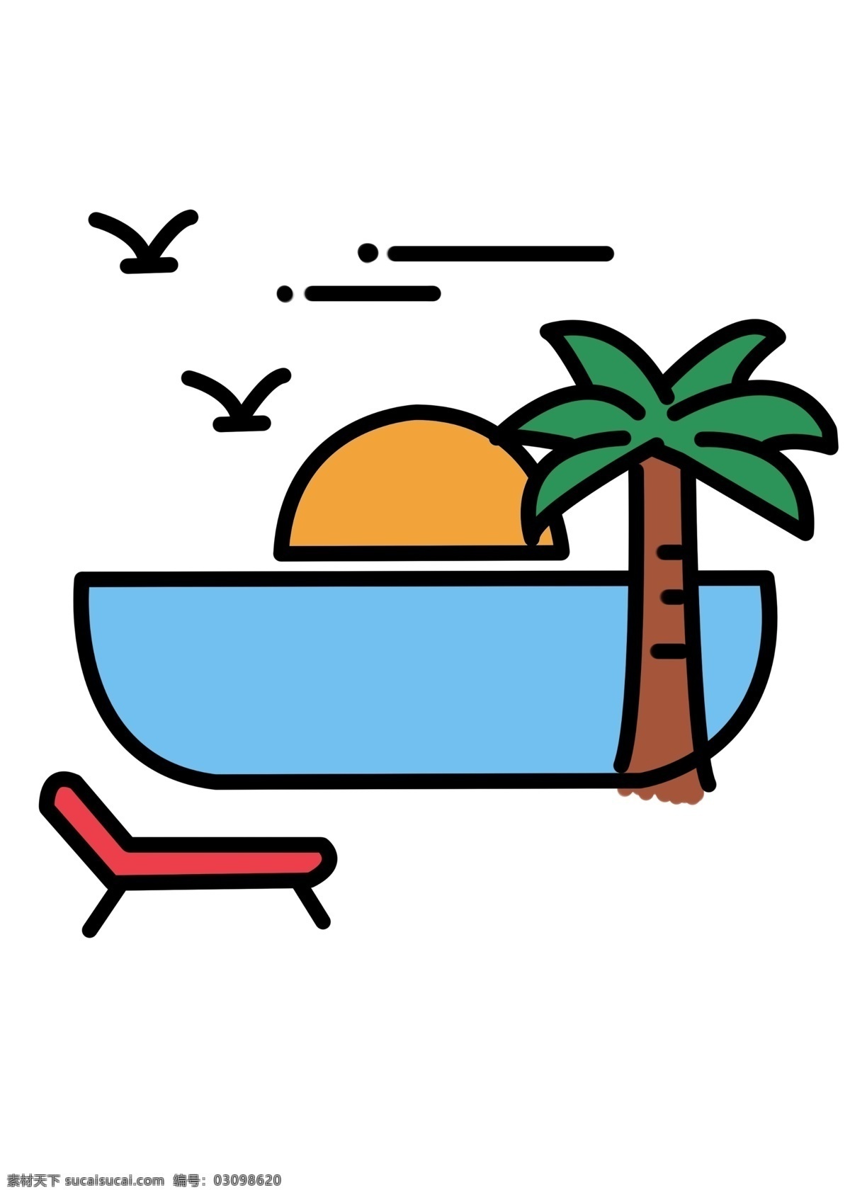 初夏 小 清新 海滩 初夏小清新 海滩夏日 炎热的夏天 凉爽海风 海滩手绘 可爱萌物 mbe风格