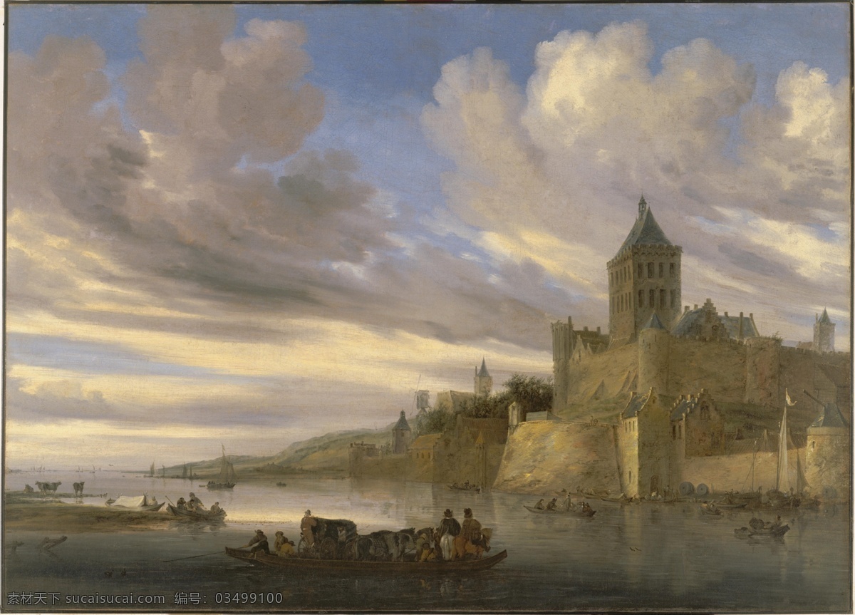 ruysdael 风景 建筑 田园 植物 水景 海洋 船只 印象 画派 写实主义 油画 装饰画 van salomon 人物 装饰素材