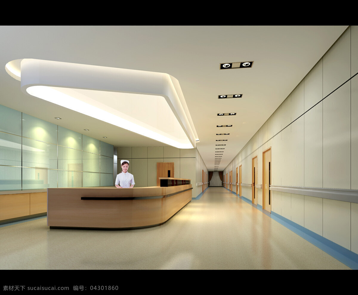 医院效果图 护士站 室内设计 环境设计