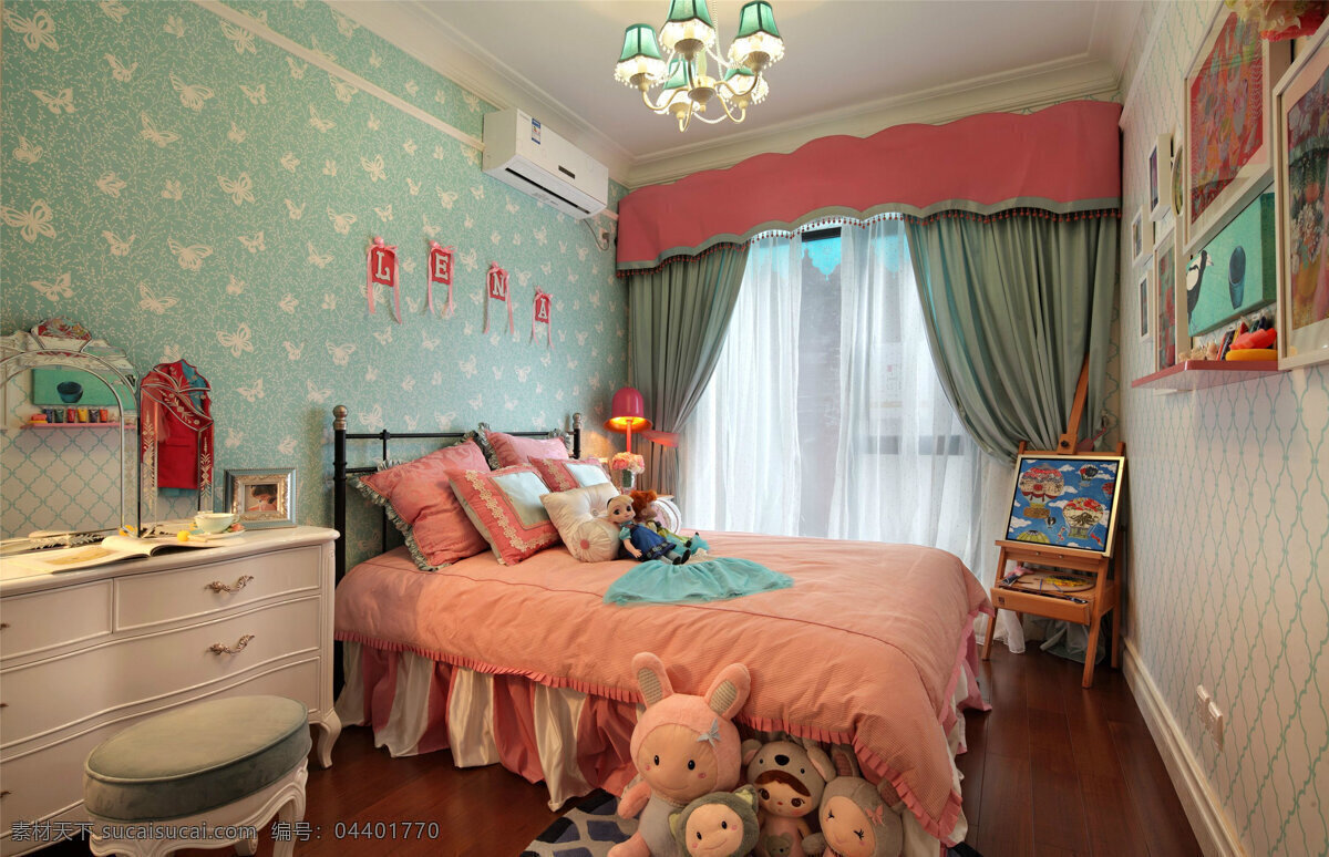 现代 简约 粉色 可爱 儿童 房 装修 效果图 儿童房 温馨