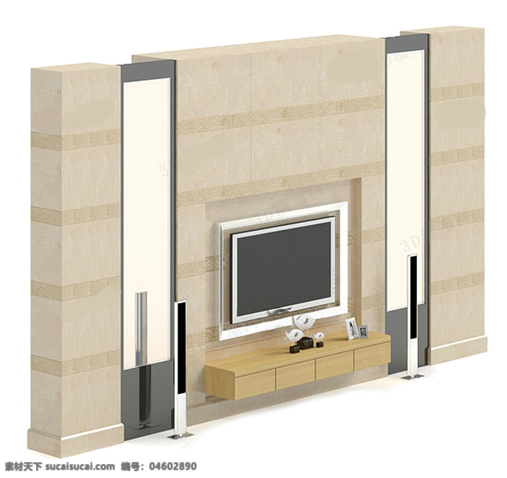 电视墙 模型 模板下载 图 家具组合 方 max2008 电视dvd 客厅 欧式 装饰品 烛台 蜡烛 电视柜 有贴 max 白色