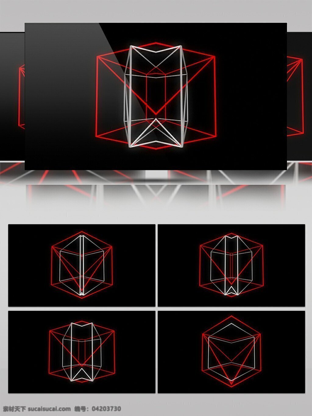 简约 线性 红色 几何体 动感 视频 白色 边框 动态视频素材 高清视频素材 视频素材 线条