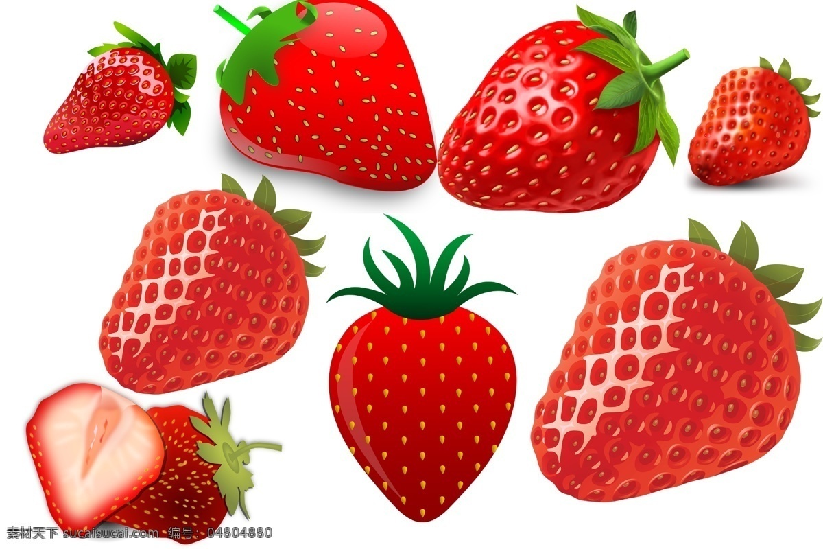 透明素材 png抠图 水果 新鲜水果 美味水果 大草莓 小草莓 凤梨草莓 非 原创 透明 合 辑 分层