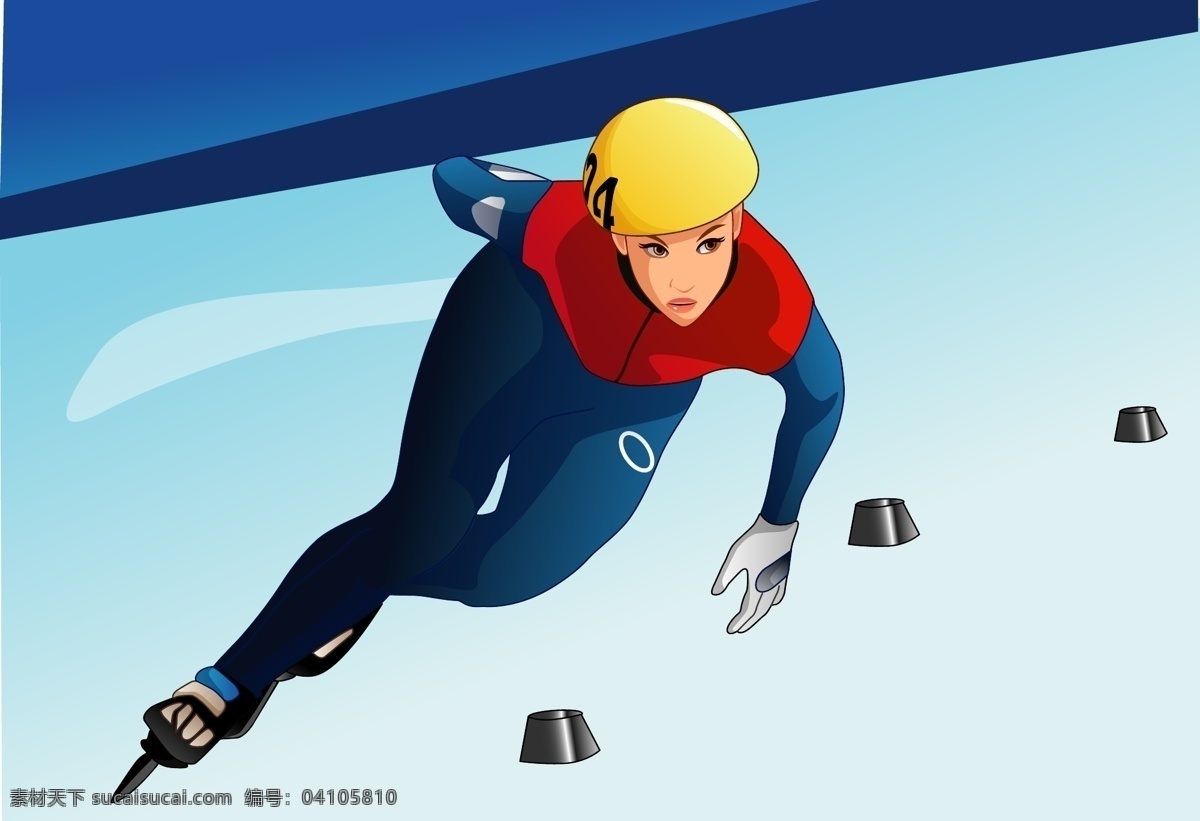 速滑比赛人物 运动会 奥运会 速滑 动感 体育 滑冰 文化艺术 体育运动 矢量