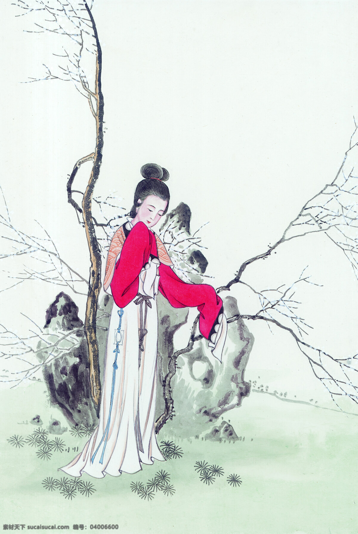 中国 古典 美女 绘画 工笔 古代美女 国画 侍女 艺术 中国画 装饰素材 室内装饰用图