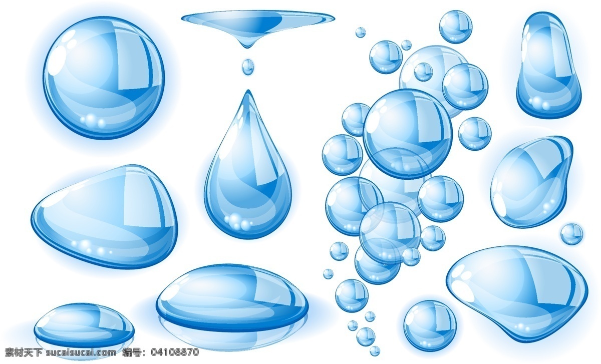 水滴 玻璃 质感 简单 蓝色水珠 清新 矢量图 水滴素材 水滴图标 水珠图片 夏天素材 水滴图案 关于水的图片