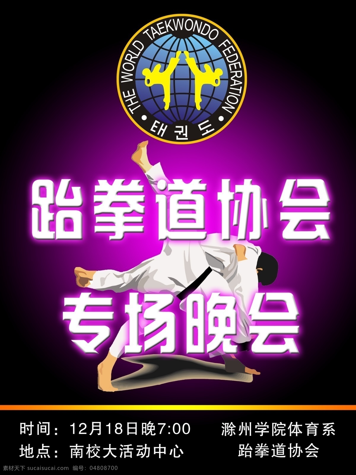 晚会海报 跆拳道 会议海报 海报 跆拳道标志 比武 比赛 赛事 会场海报 广告设计模板 源文件库