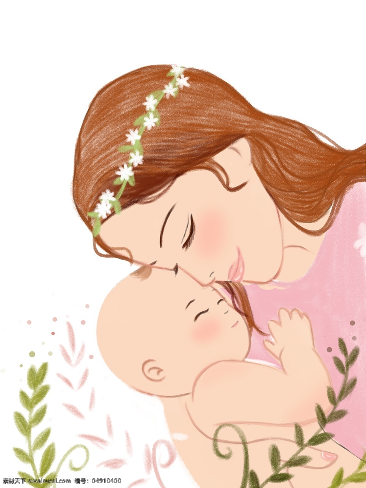 母婴 主题 卡通 插画 手绘 精美 海报插画 广告插画 小清新 简约风 装饰图案 母婴主题插画