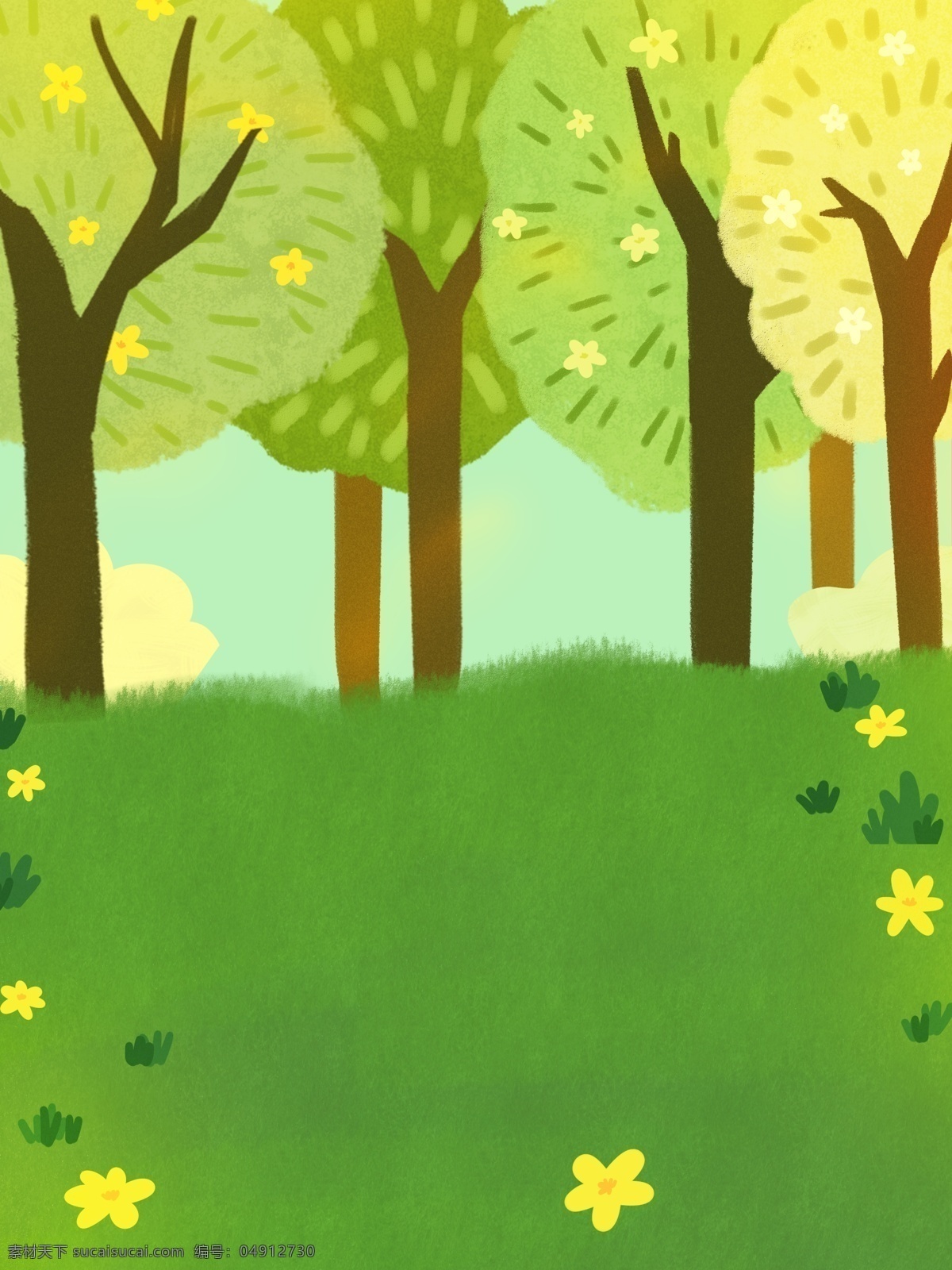 世界 青年 日 卡通 树林 插画 背景 绿色背景 唯美背景 森林背景 广告背景 背景素材 树林背景 植物背景 世界青年日