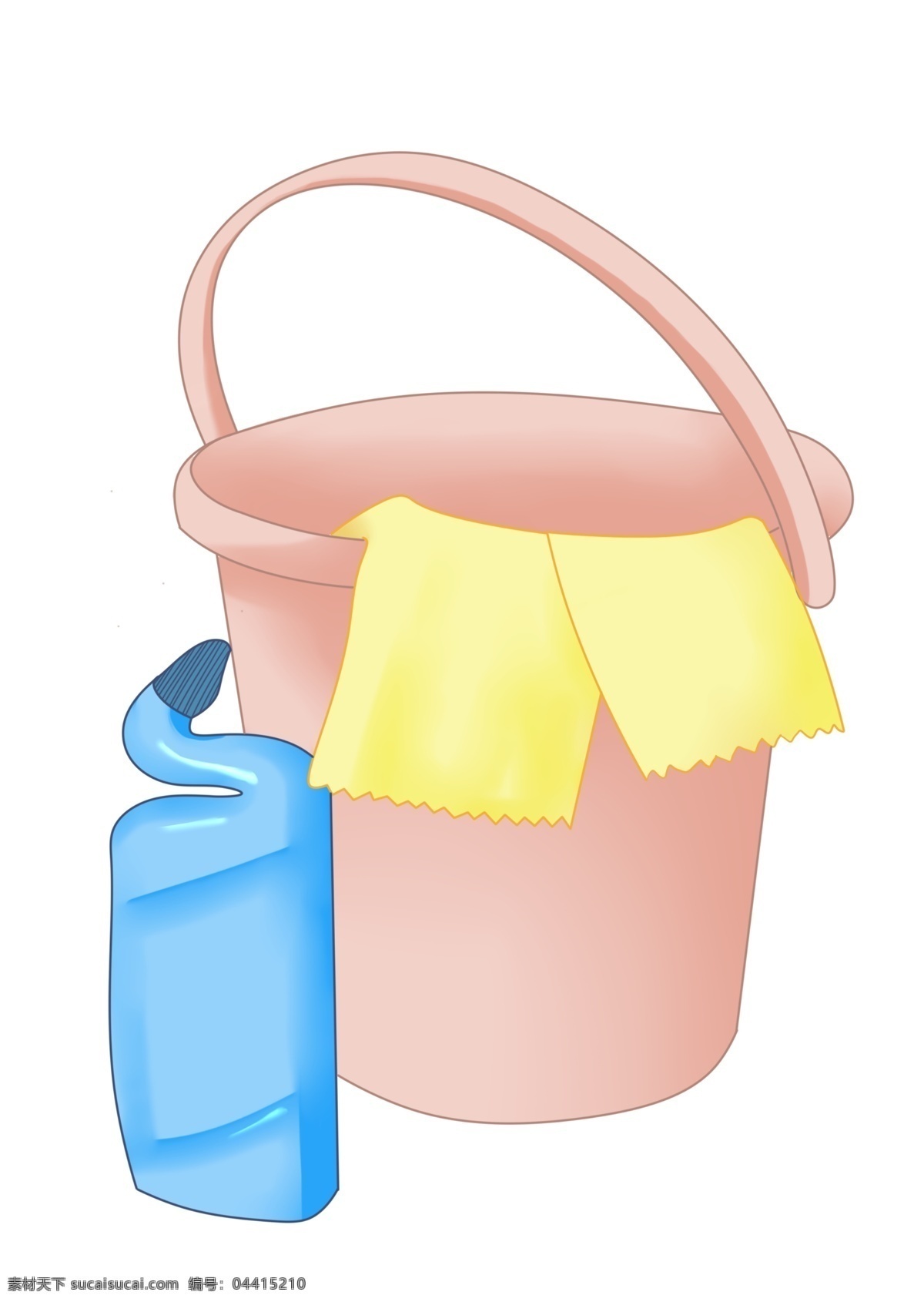 世界 卫生日 清洁工具 黄色抹布 粉色水桶 蓝色 瓶装 清洁剂 世界卫生日 打扫卫生 清洁卫生