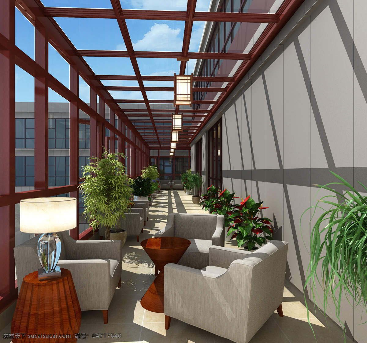 中式阳光房 中式 阳光房 玻璃房 效果图 材料 3d设计 3d作品