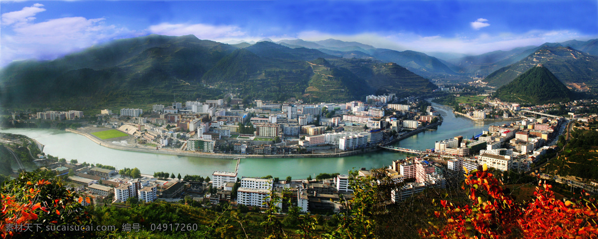 白云 城市 城市风景 房屋 风景 风景画 高楼 建筑 风景图片 眉县新城 河道 山水 水面 山峦 绿山 蓝天 绿树 建筑景观 自然景观 装饰素材 山水风景画