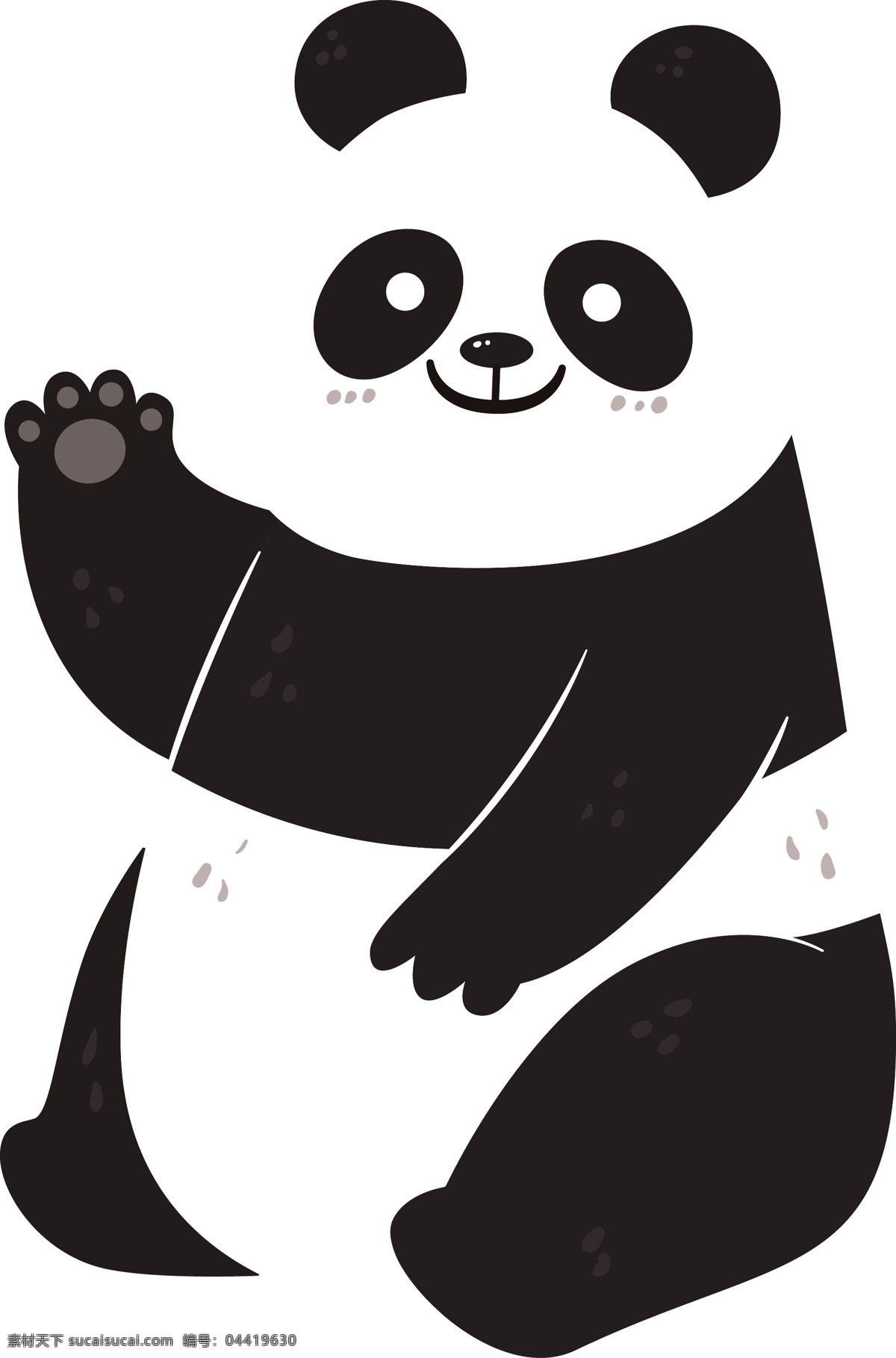 熊猫 挥手 卡通动物 可爱 广告 卡通素材