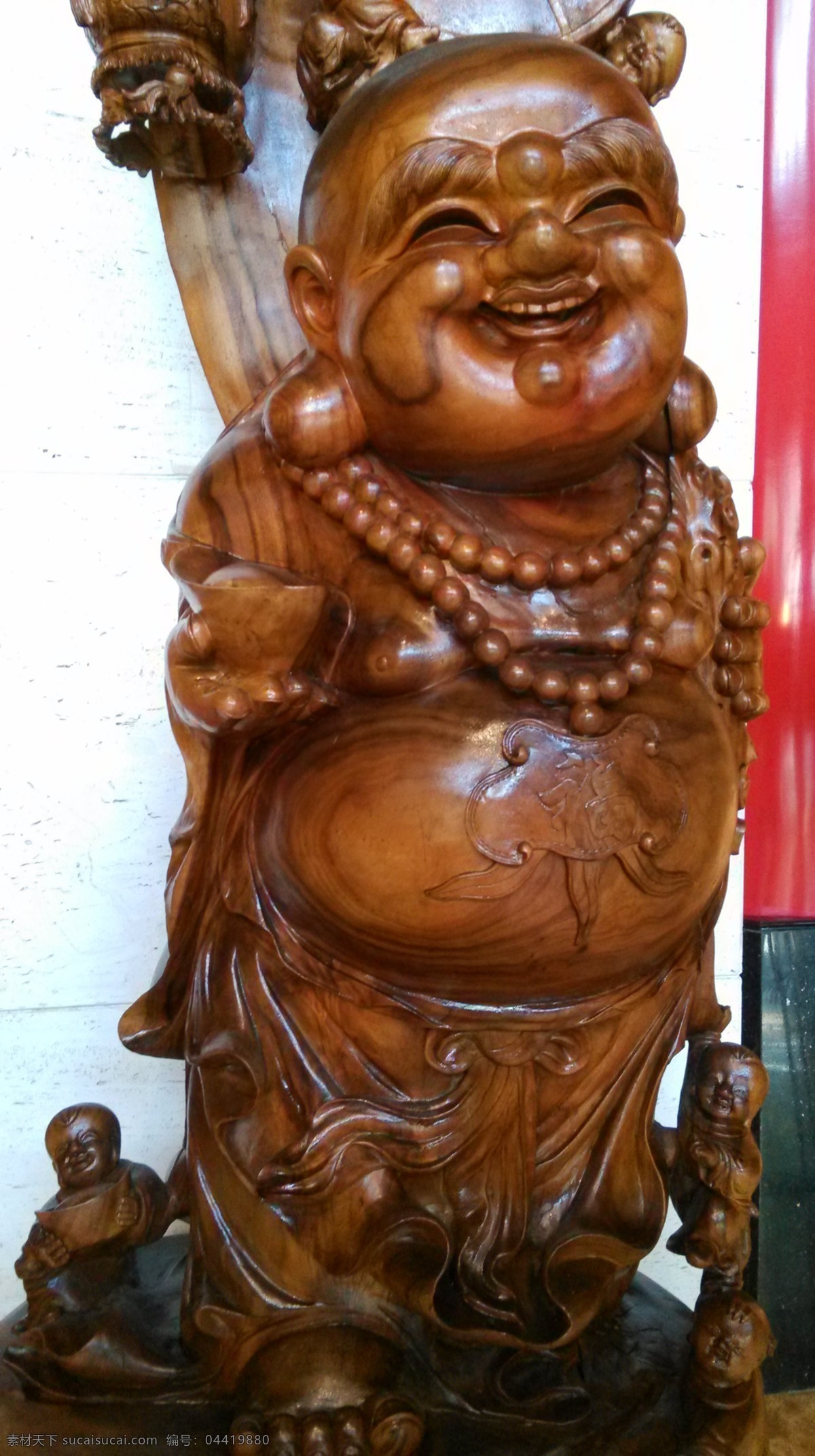 根雕 弥勒佛 佛珠 金色 文化艺术 笑脸 宗教信仰 根雕弥勒佛 黄杨木
