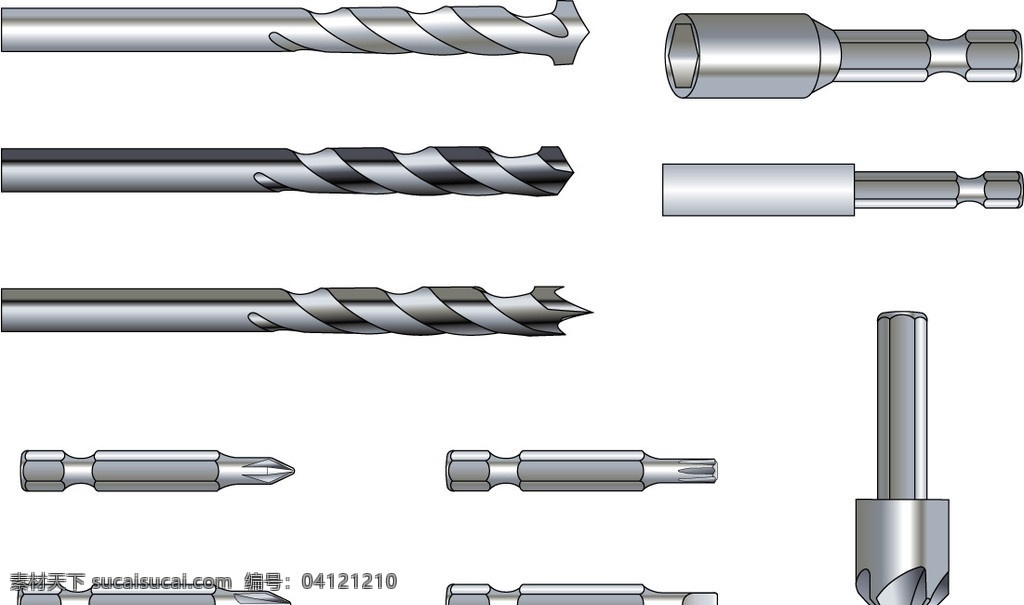钻头工具 钻头 螺丝批头 生活百科 矢量