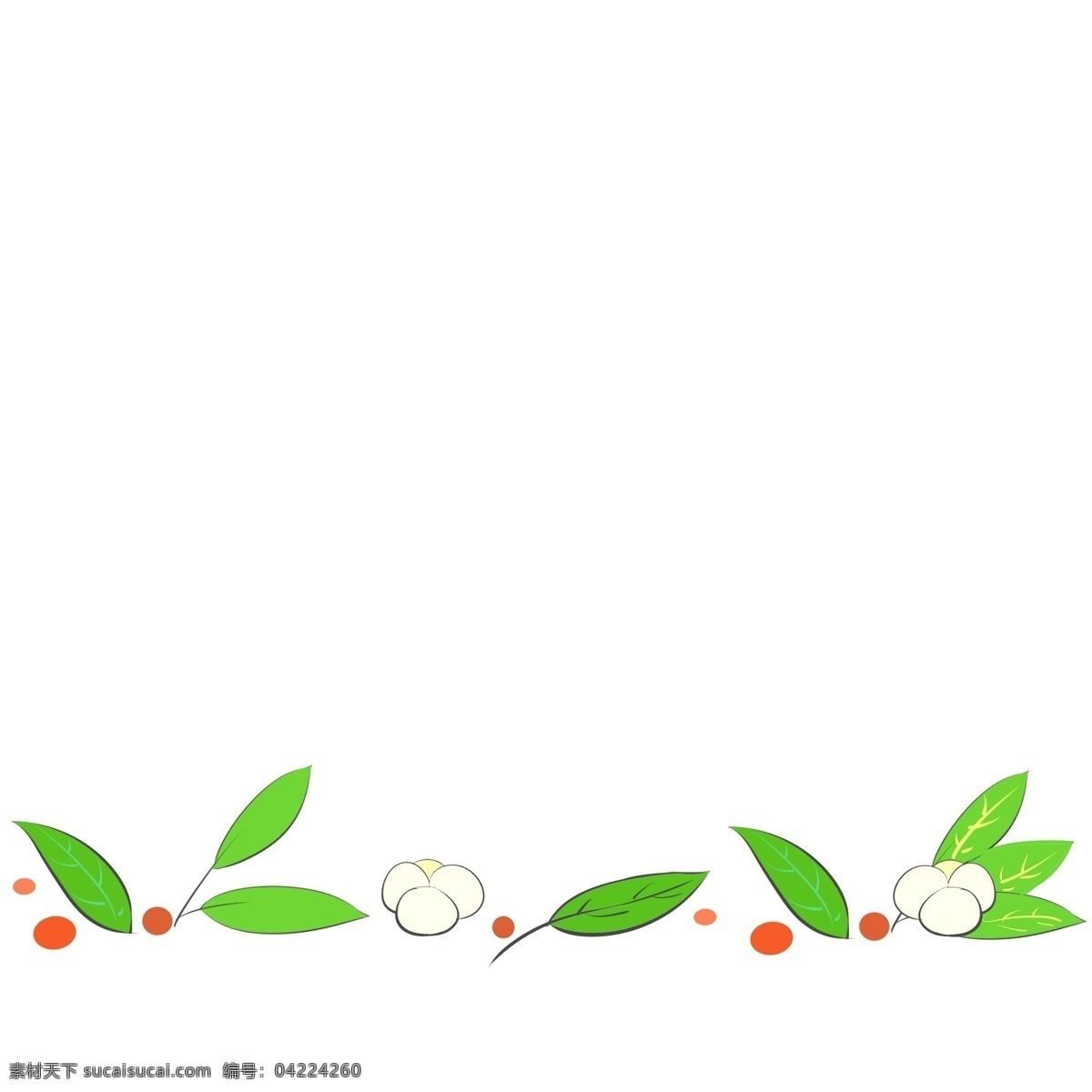 植物 分割线 卡通 插画 绿色的植物 卡通插画 分割线插画 简易分割线 装饰插画 植物分割线