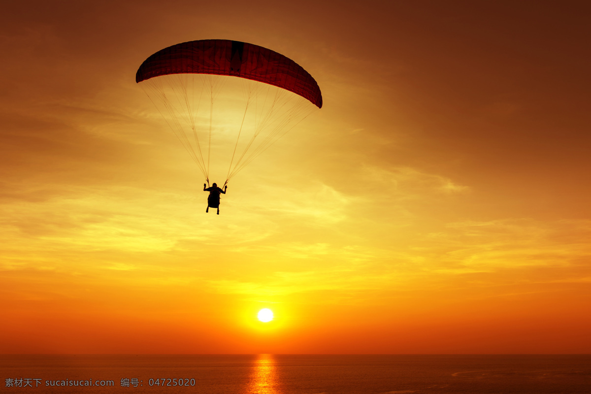降落伞 运动员 太阳 日出 健身人物 外国人物 体育项目 体育比赛 体育运动 生活百科