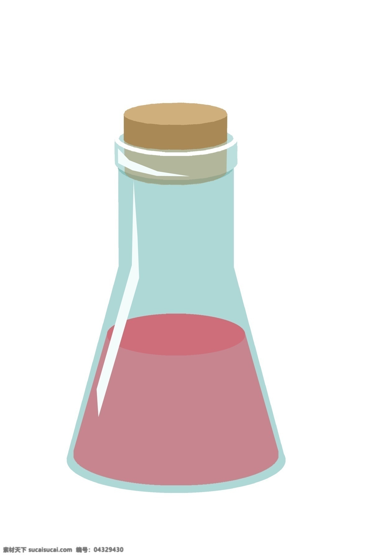 蓝色 化学 锥形 瓶 锥形瓶 烧杯 卡通烧杯插画 化学实验 实验用品 红色的液体 烧杯插画 锥形烧杯