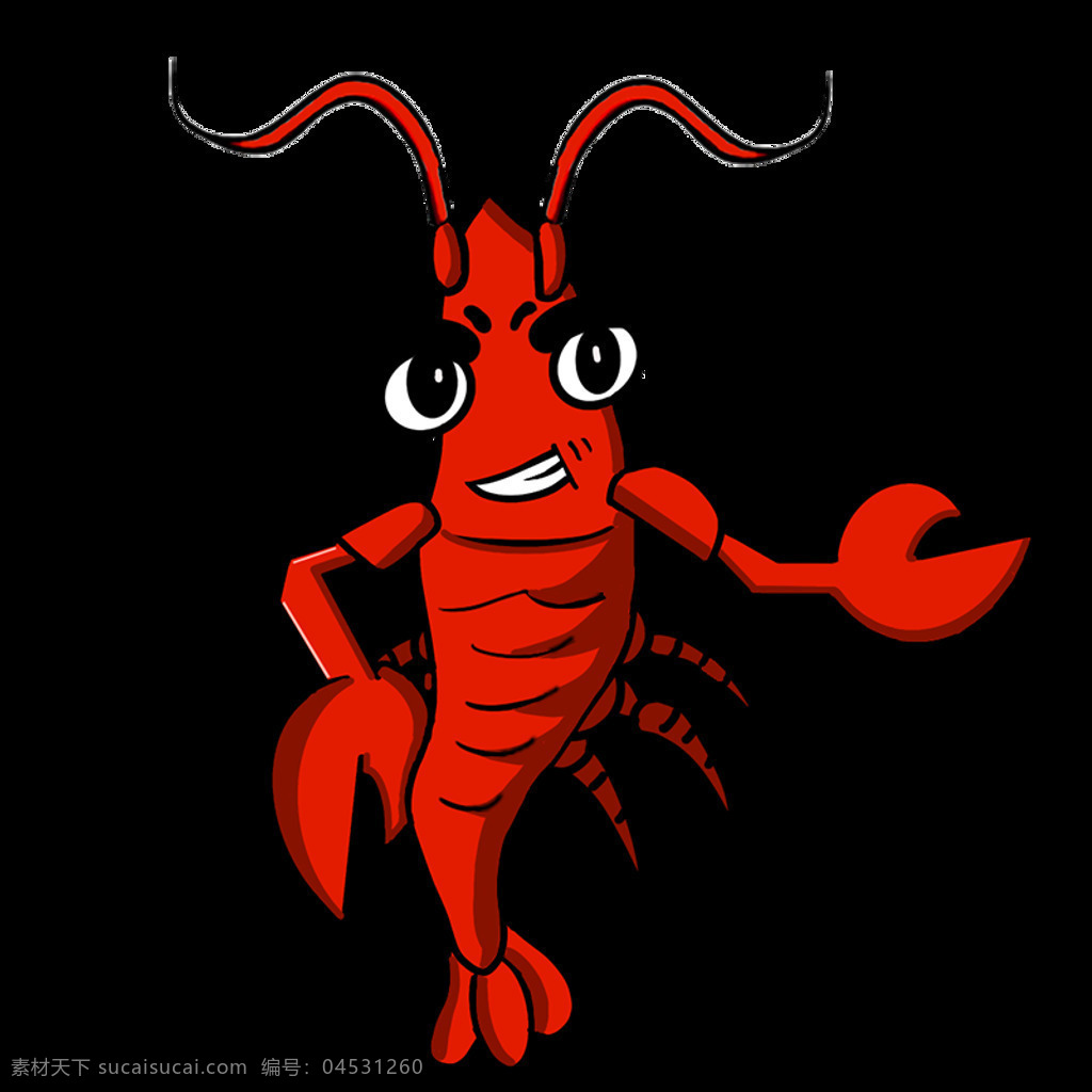 龙虾插画 龙虾 红色 透明图 插画 商业 生物世界 海洋生物