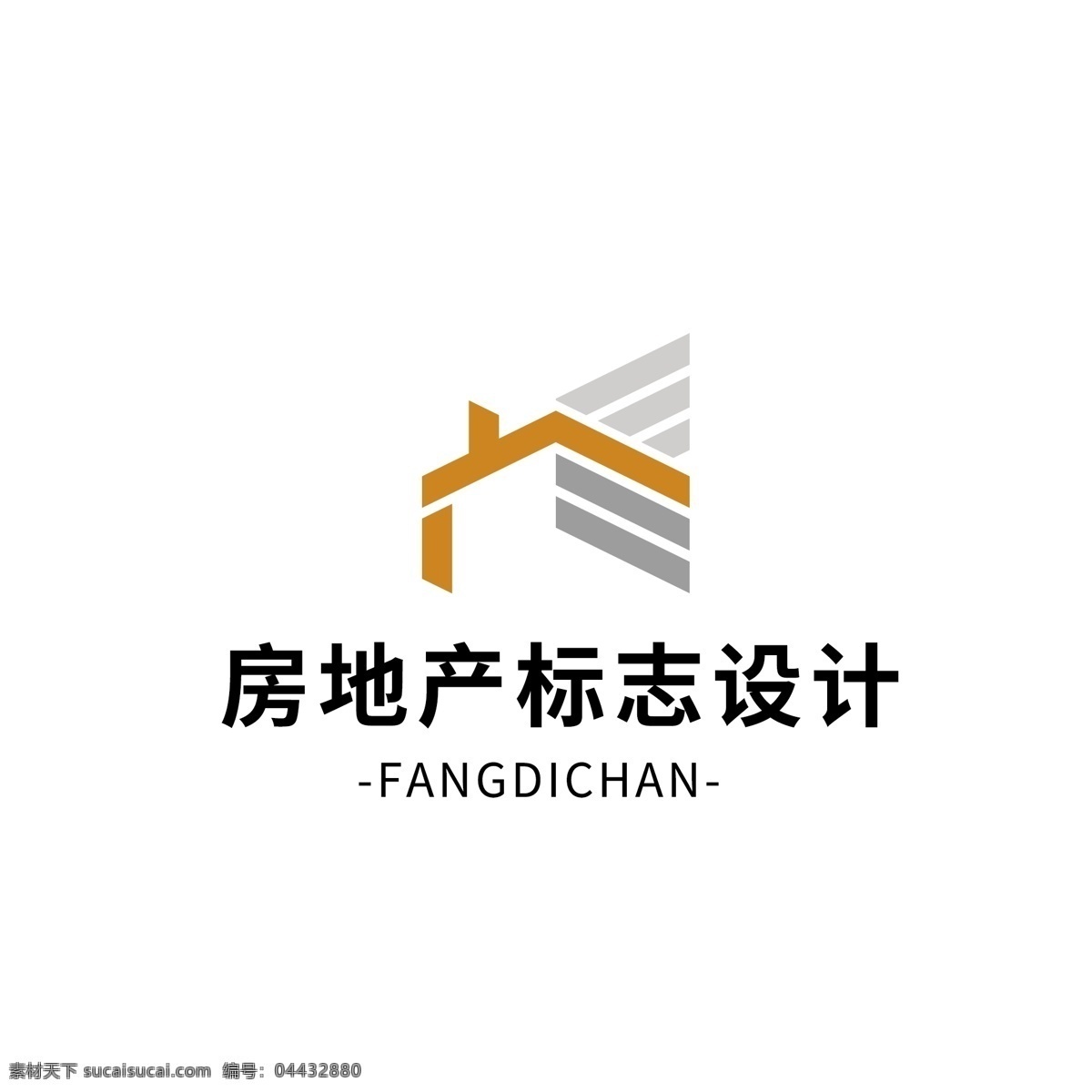 简约 大气 房地产 logo 金色 图形 房子 几何 矢量