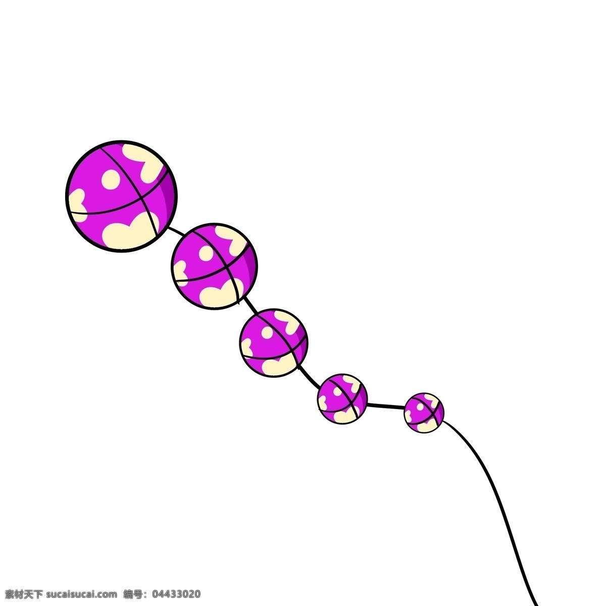 圆形 彩色 风筝 插图 一体风筝 圆形风筝 漂浮的风筝 紫色风筝 心形装饰 漂亮的风筝 儿童风筝 黑色线绳